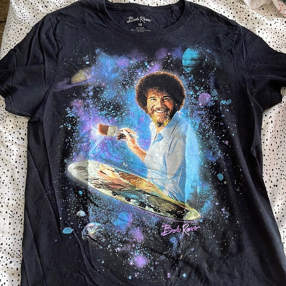 Black Galaxy Bob Ross T-Shirt